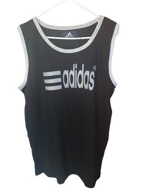 adidas Black Tank with Silver Trim and Logo